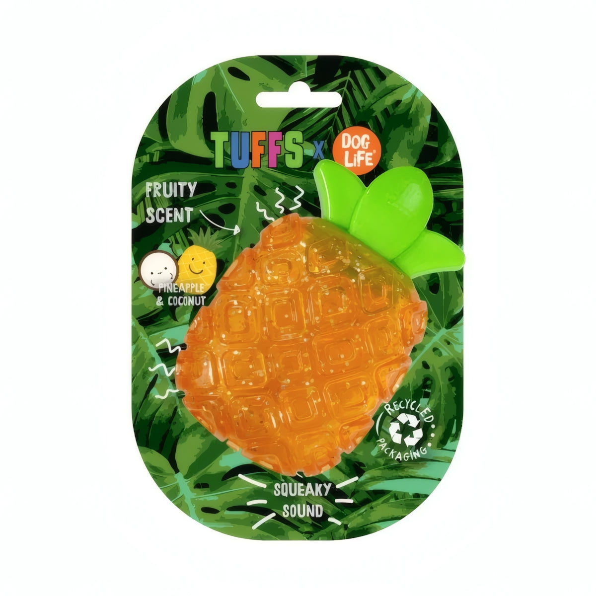 TUFFS x Dog Life Fruity Pineapple Scented Squeaky Dog Toy – Large