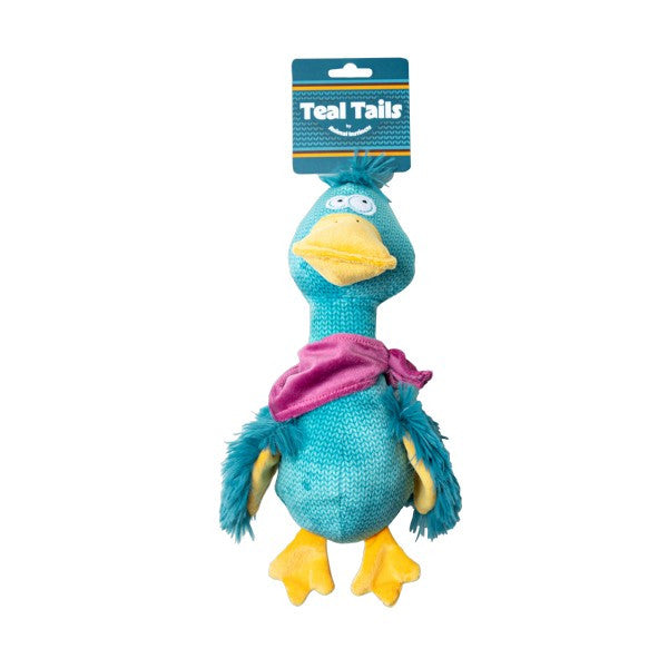 Animal Instincts Teal Tails Tom the Duck Plush with Squeaker