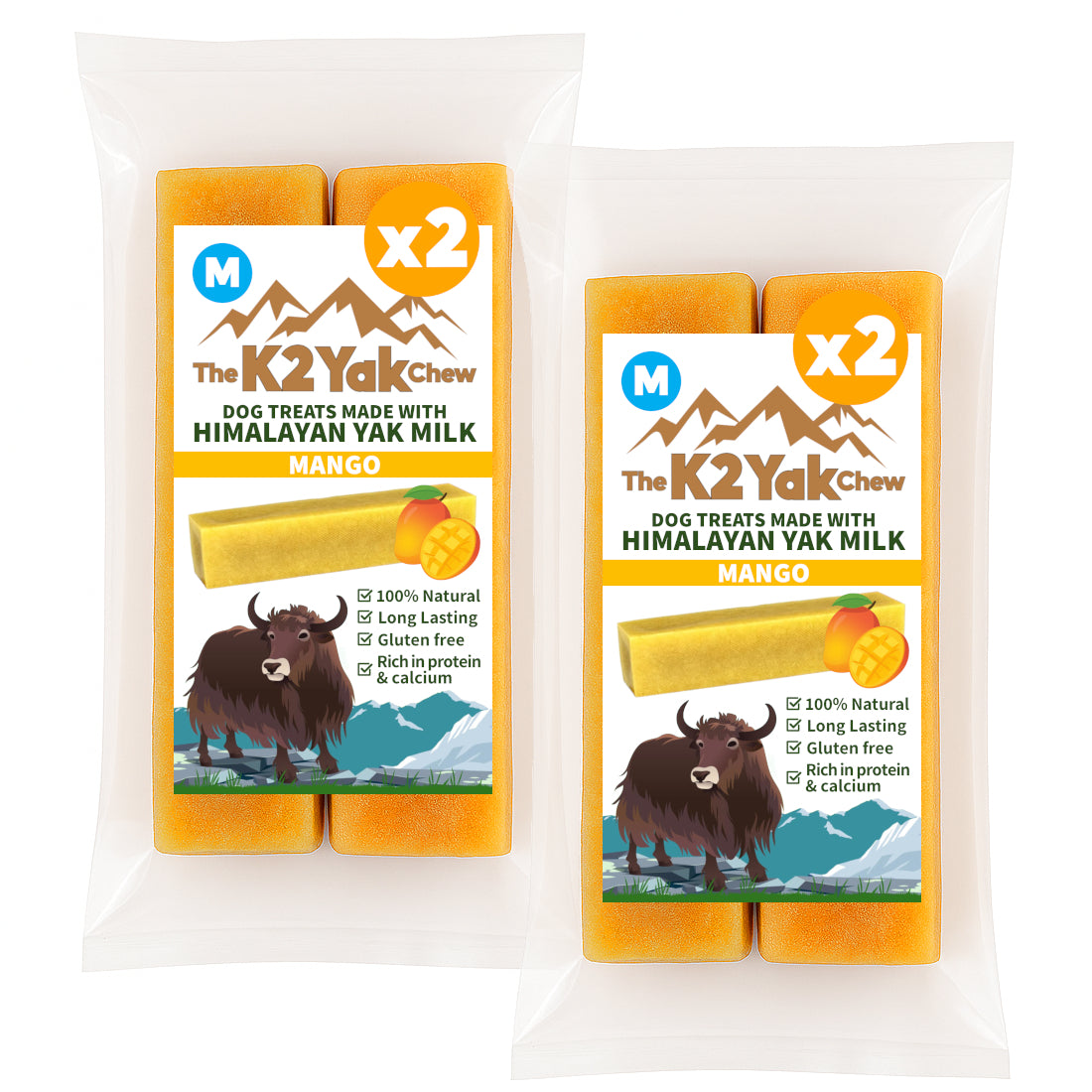 K2 Yak Chews Dog Treats Mango Medium