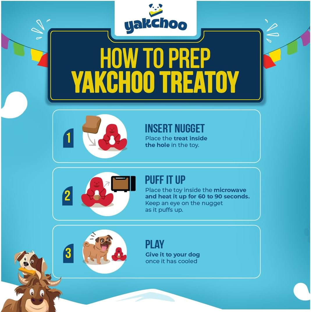 Yakchoo Play Treatoy – Interactive Rubber Dog Treat Toy 3 Colours