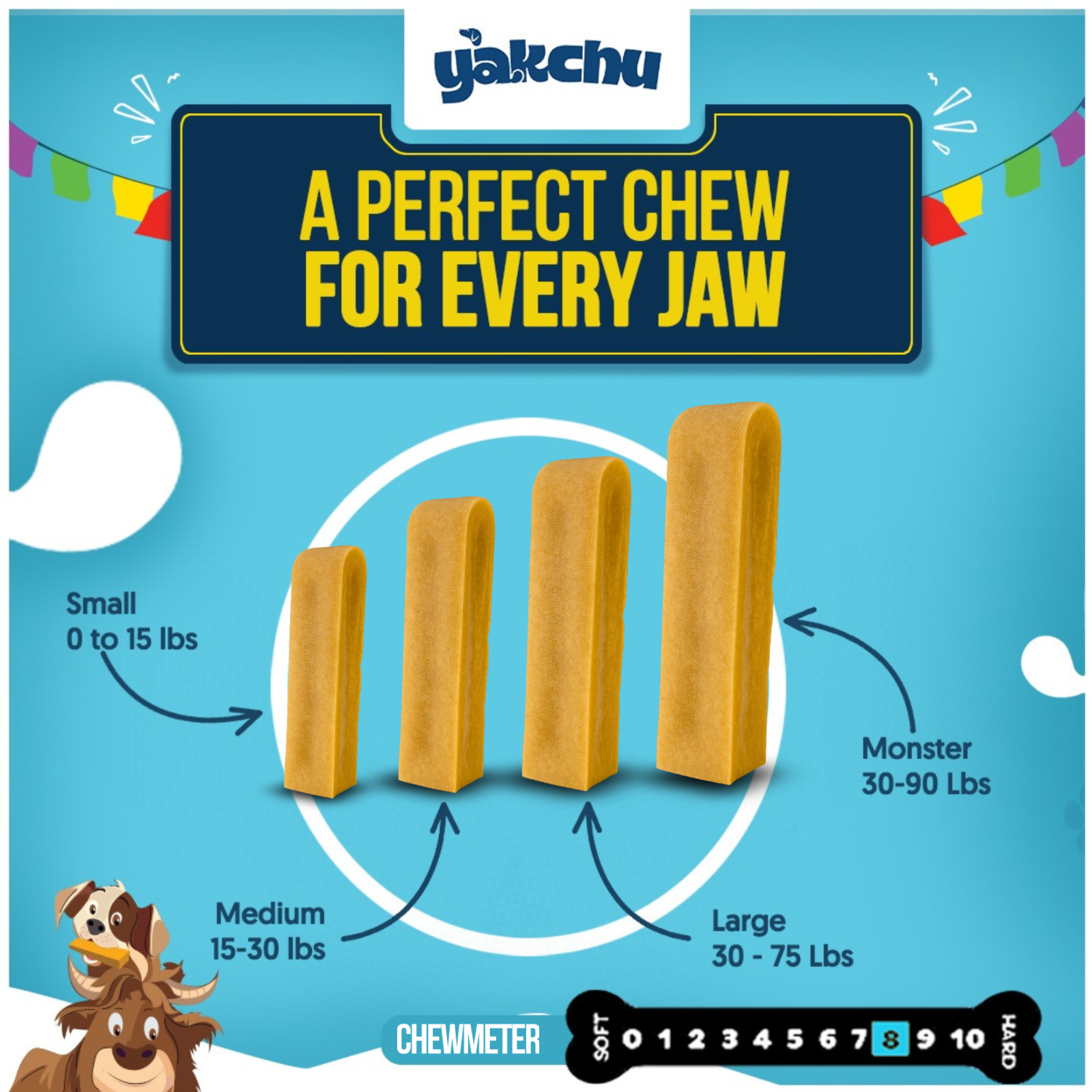 Yakchoo Himalayan Yak Cheese Dog Chews – Large 130g - 2 or 3 Pack Options