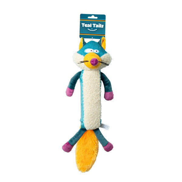 Animal Instincts Teal Tails Ted the Fox Plush with Squeaker