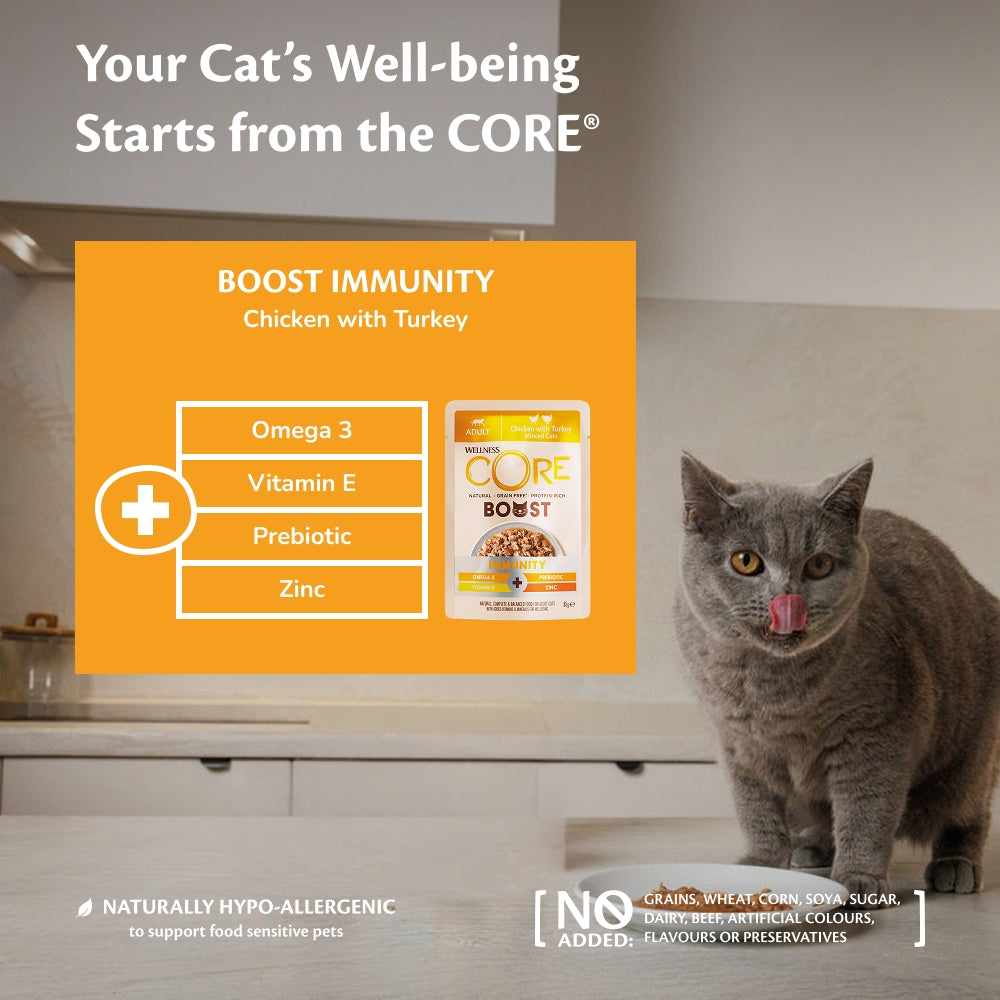 Wellness CORE Cat Boost Immunity Chicken with Turkey 14 x 85g