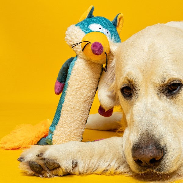 Animal Instincts Teal Tails Ted the Fox Plush with Squeaker