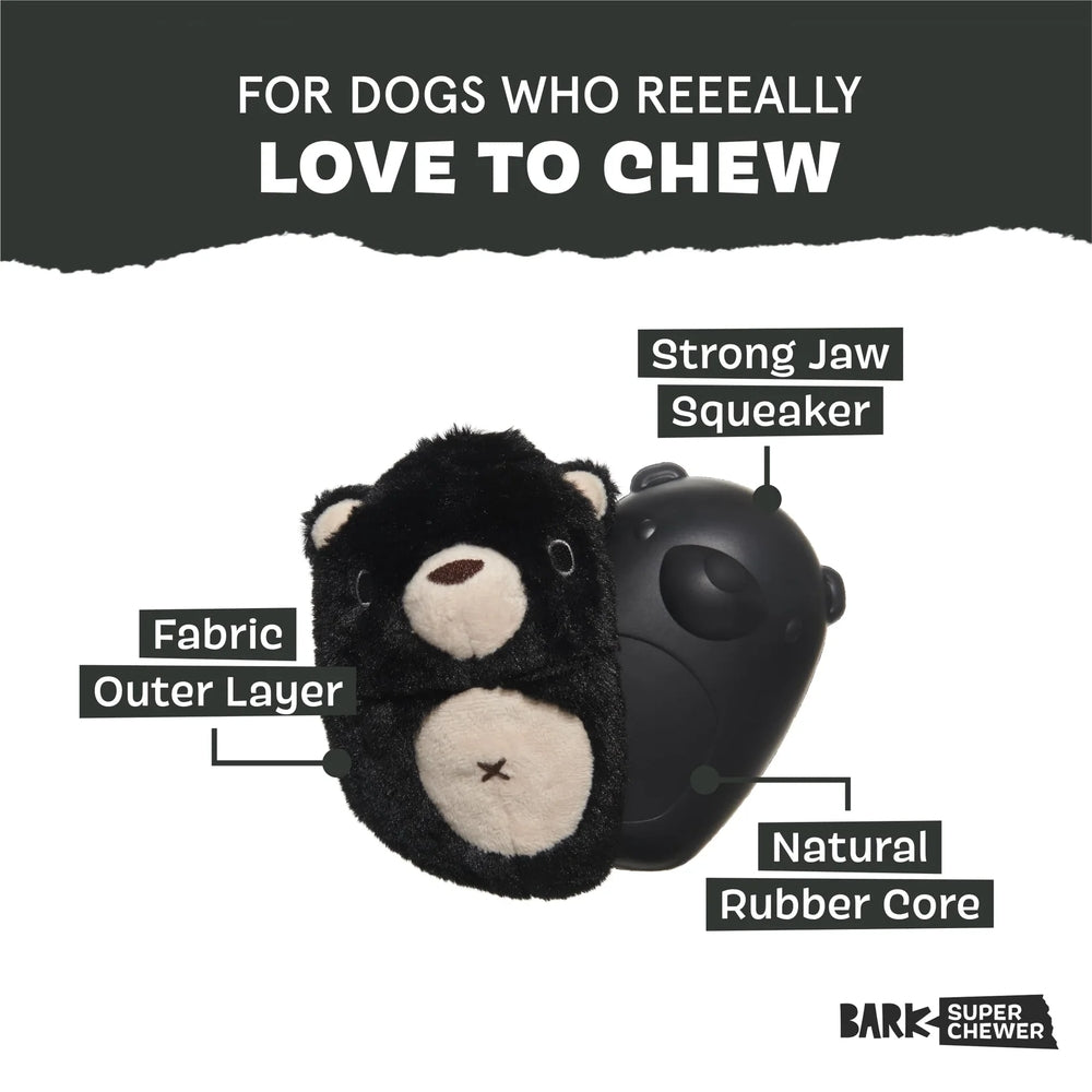 BARK Black Bear Bones Super Chewer Dog Toy
