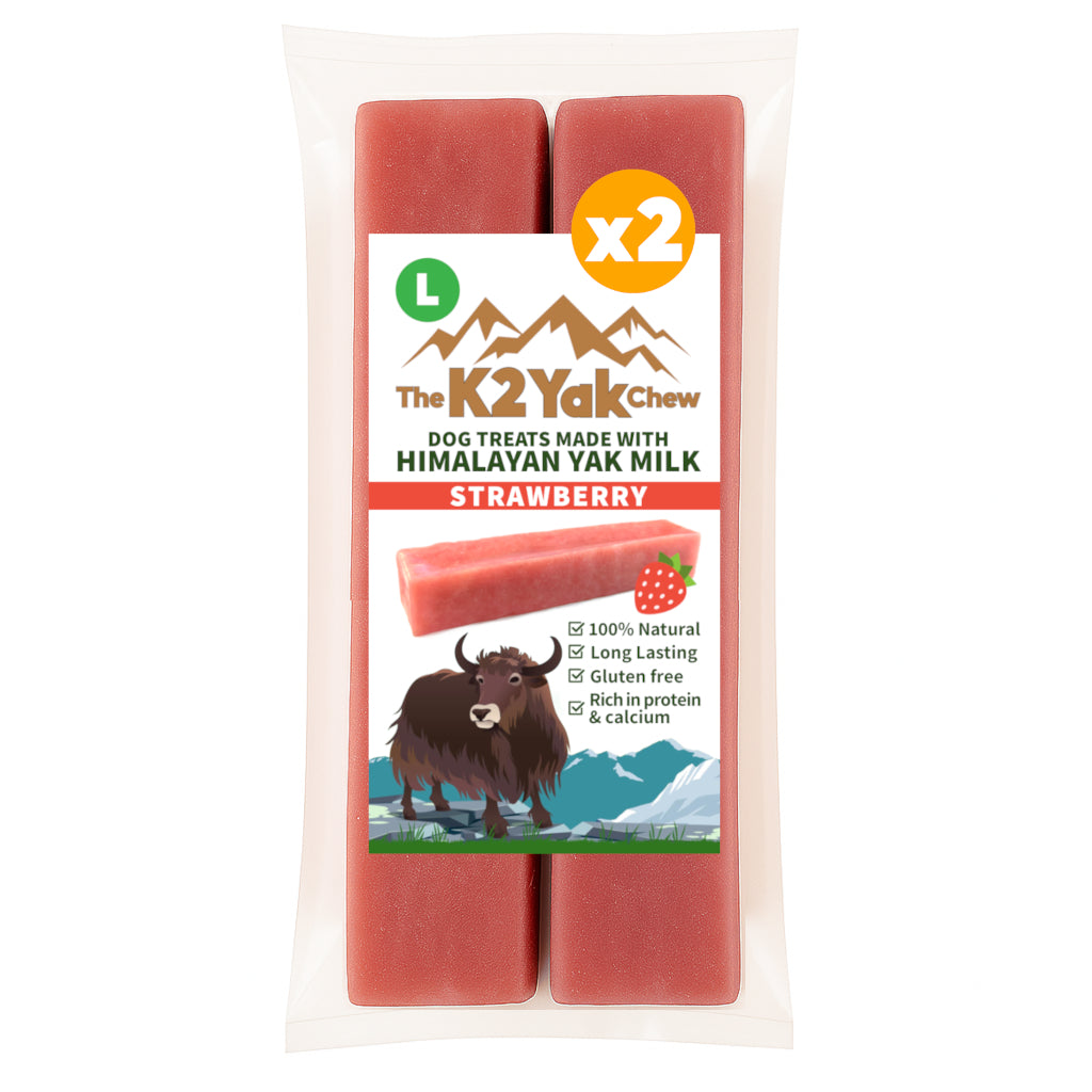 K2 Yak Chews Dog Treats Strawberry Large