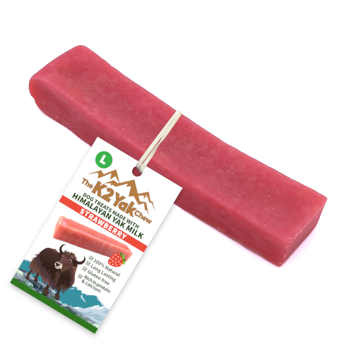 K2 Yak Chews Dog Treats Strawberry Large