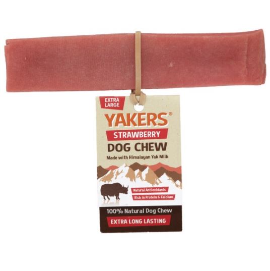 Yakers Natural Himalayan Yak Milk Dog Chew Strawberry Flavour X-Large