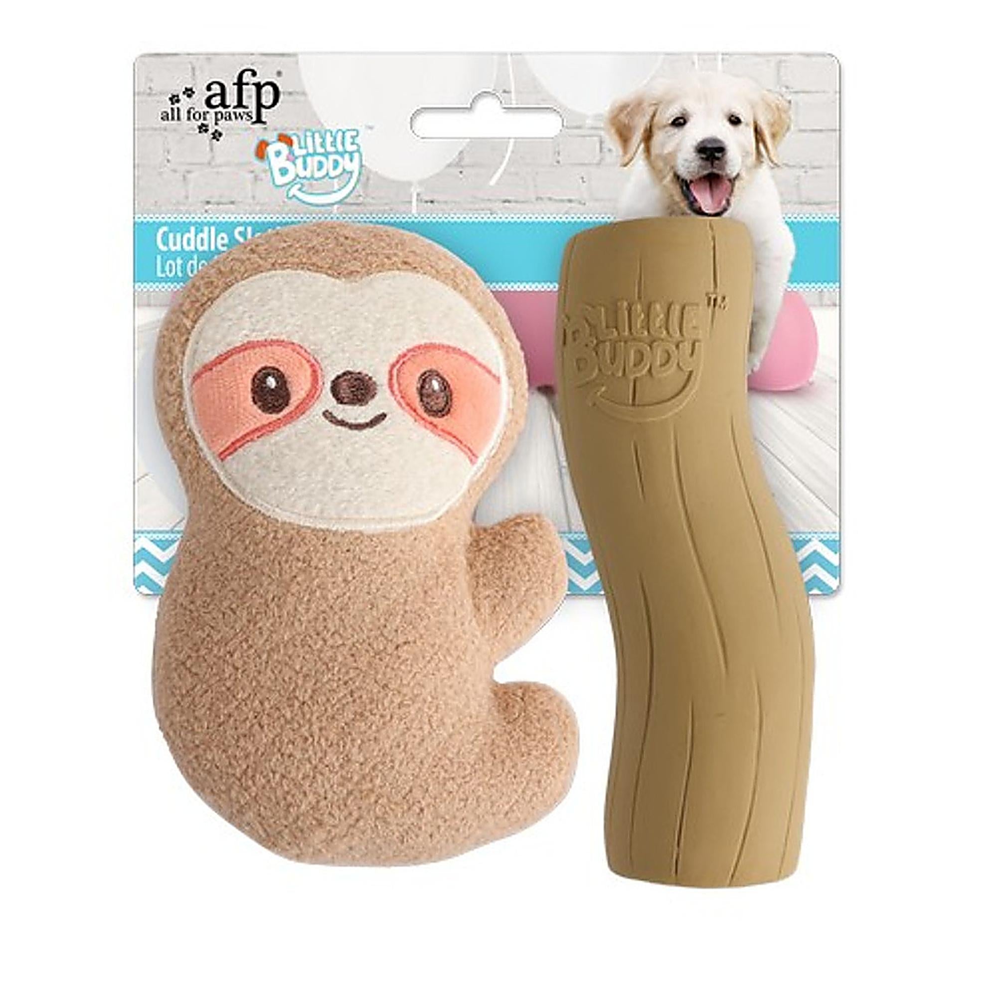 All for Paws Little Buddy Cuddle Sloth Puppy Toys 2pk