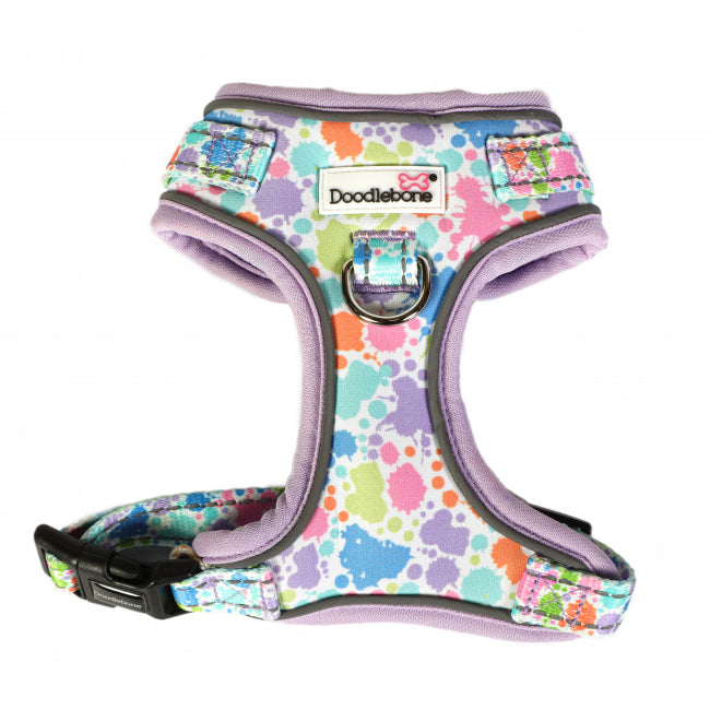 Doodlebone Adjustable Airmesh Dog Harnesses Pastel Paint Splat 5 Sizes