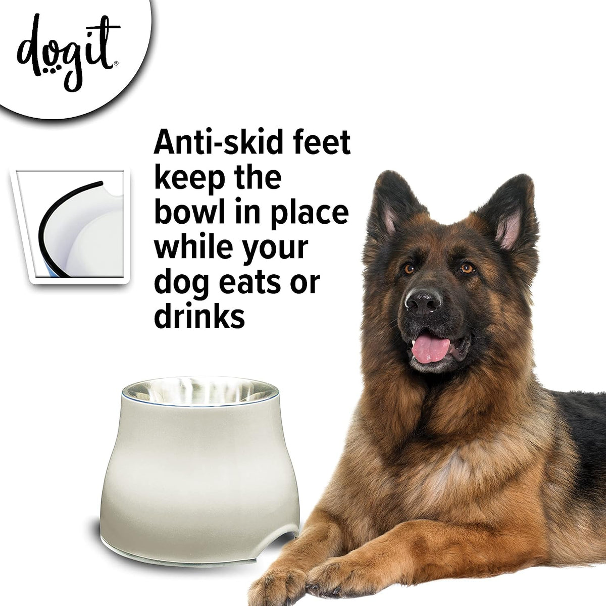 Dogit Elevated Dog Dish Bowl White Large 900ml