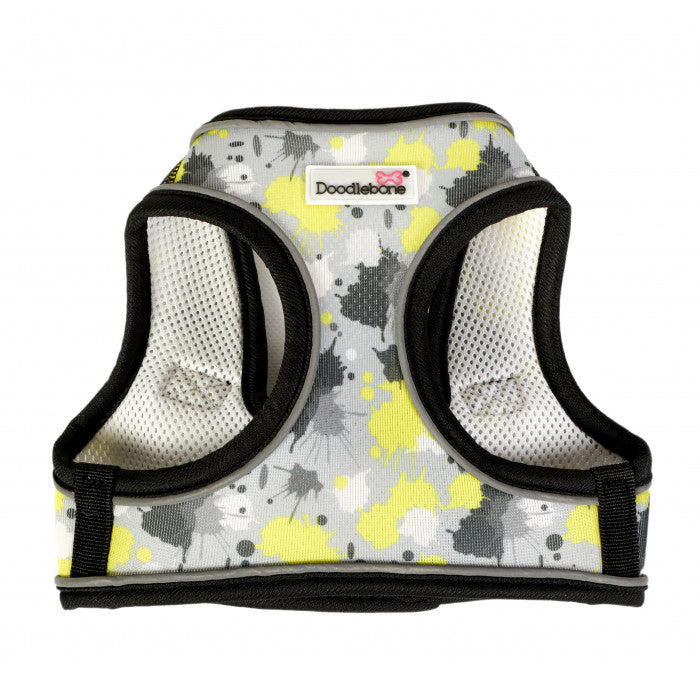 Doodlebone Originals Snappy Dog Harness Neon Paint Splat 7 Sizes