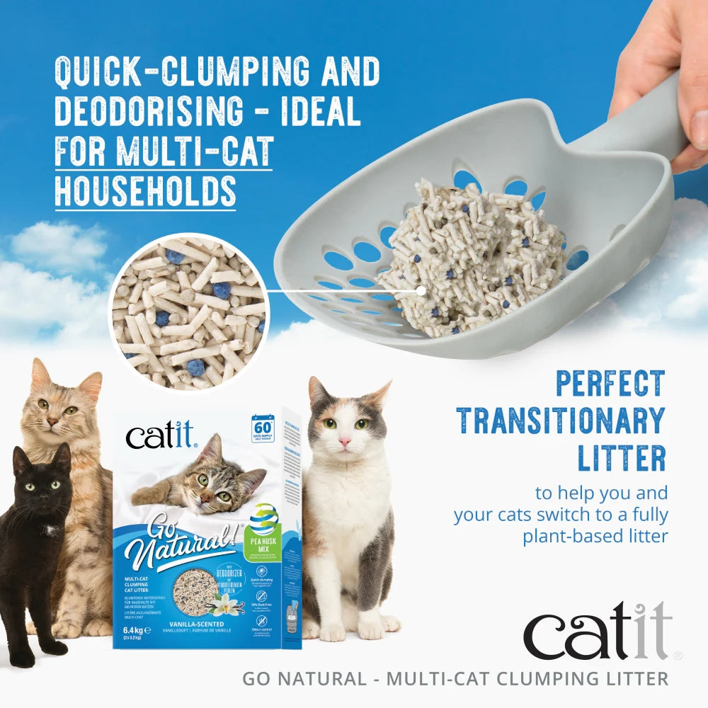 Catit Go Natural Vanilla Scented Multi-Cat Clumping Cat Litter 6.4kg