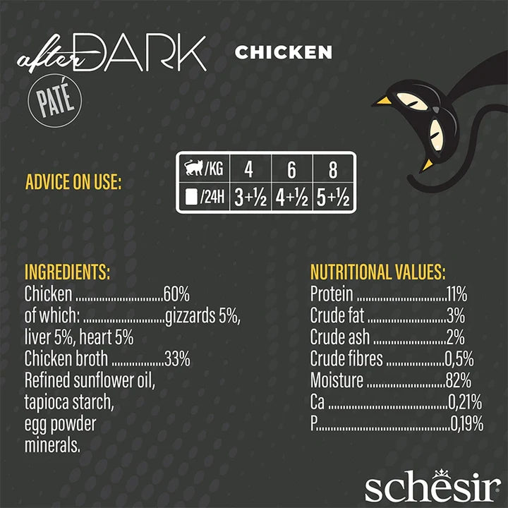 Schesir After Dark Pate Variety Pack Adult Cat Mixed 12 x 80g