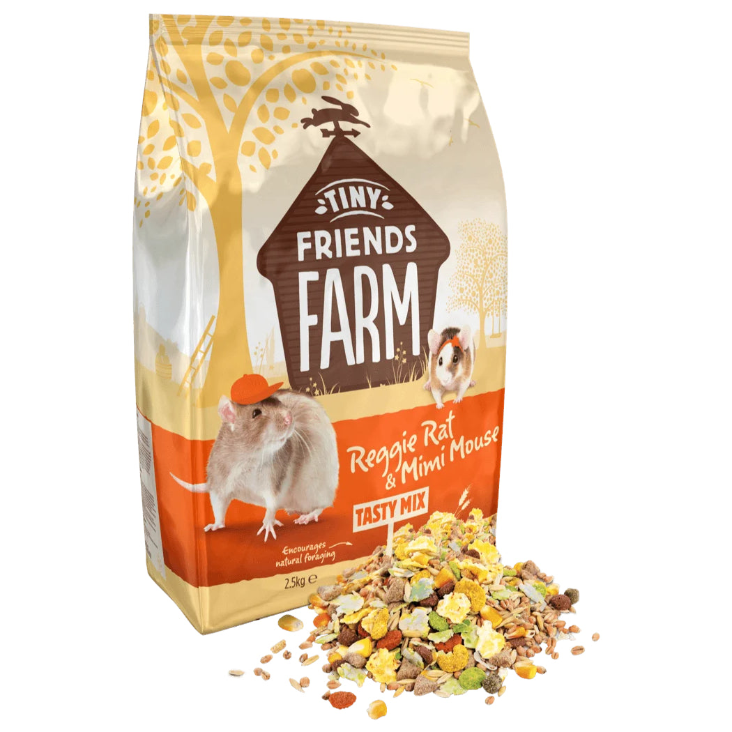 Tiny Friends Farm Reggie Rat & Mimi Mouse Tasty Mix 2.5kg