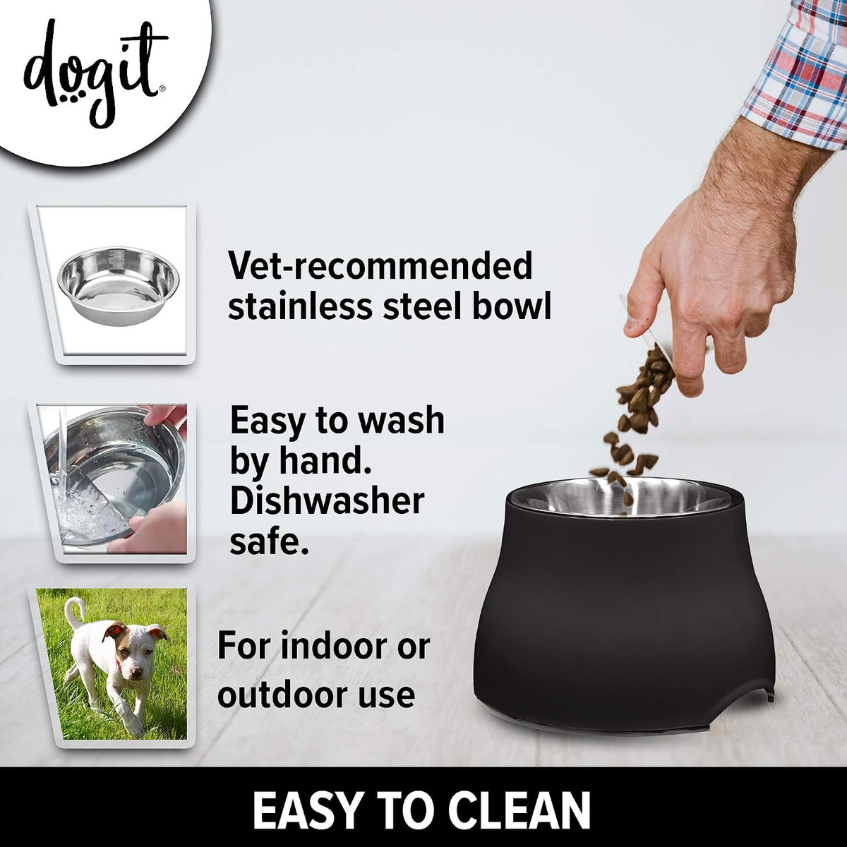 Dogit Elevated Dog Dish Bowl Black Large 900ml