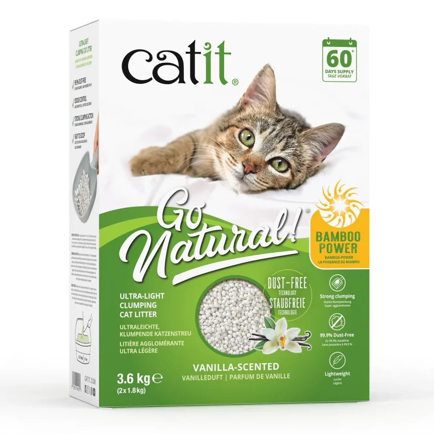 Catit Go Natural Vanilla Scented Ultra-Light Clumping Cat Litter 3.6kg