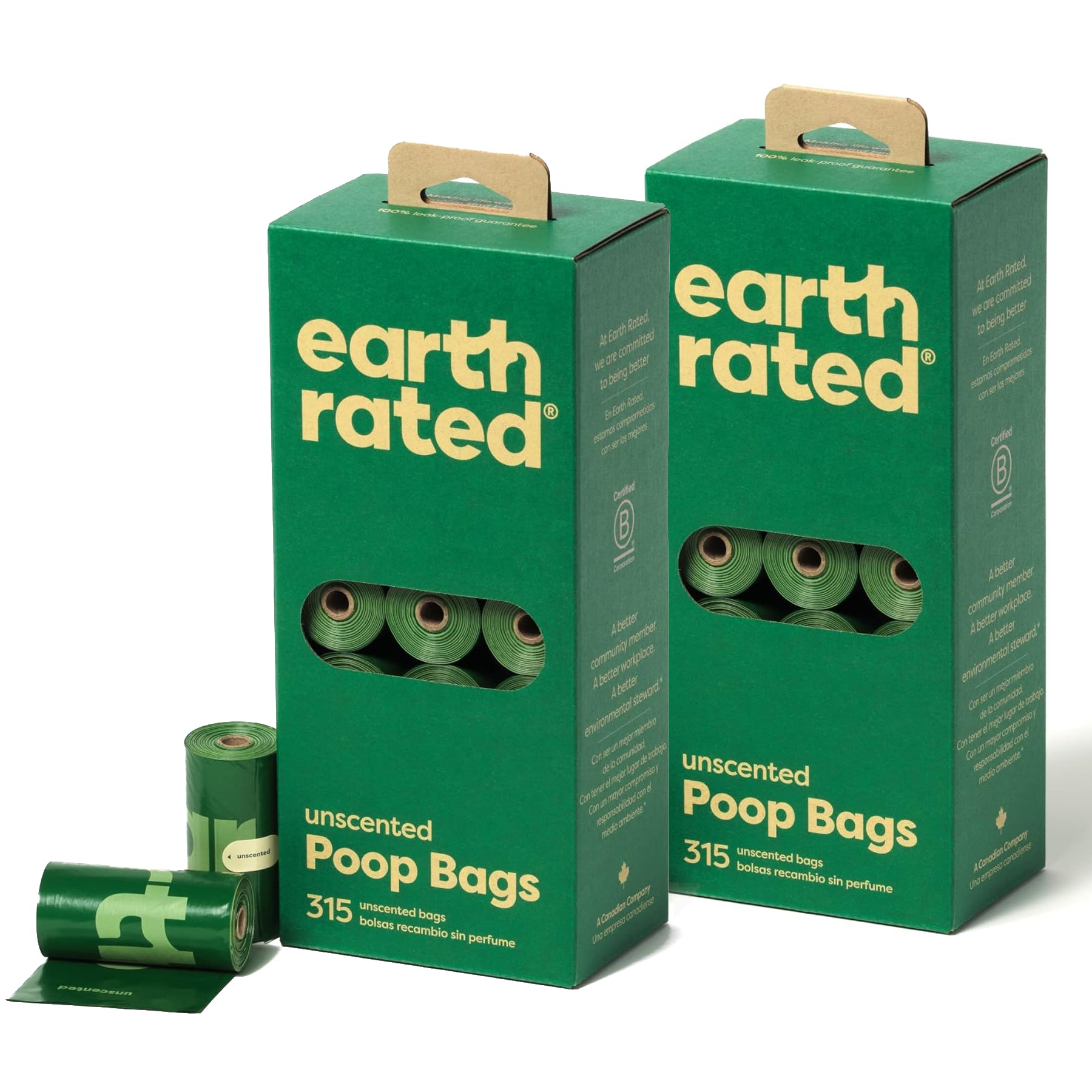 Earth Rated Poo Bags 42 Rolls (630) Unscented (2 box BULK deal)