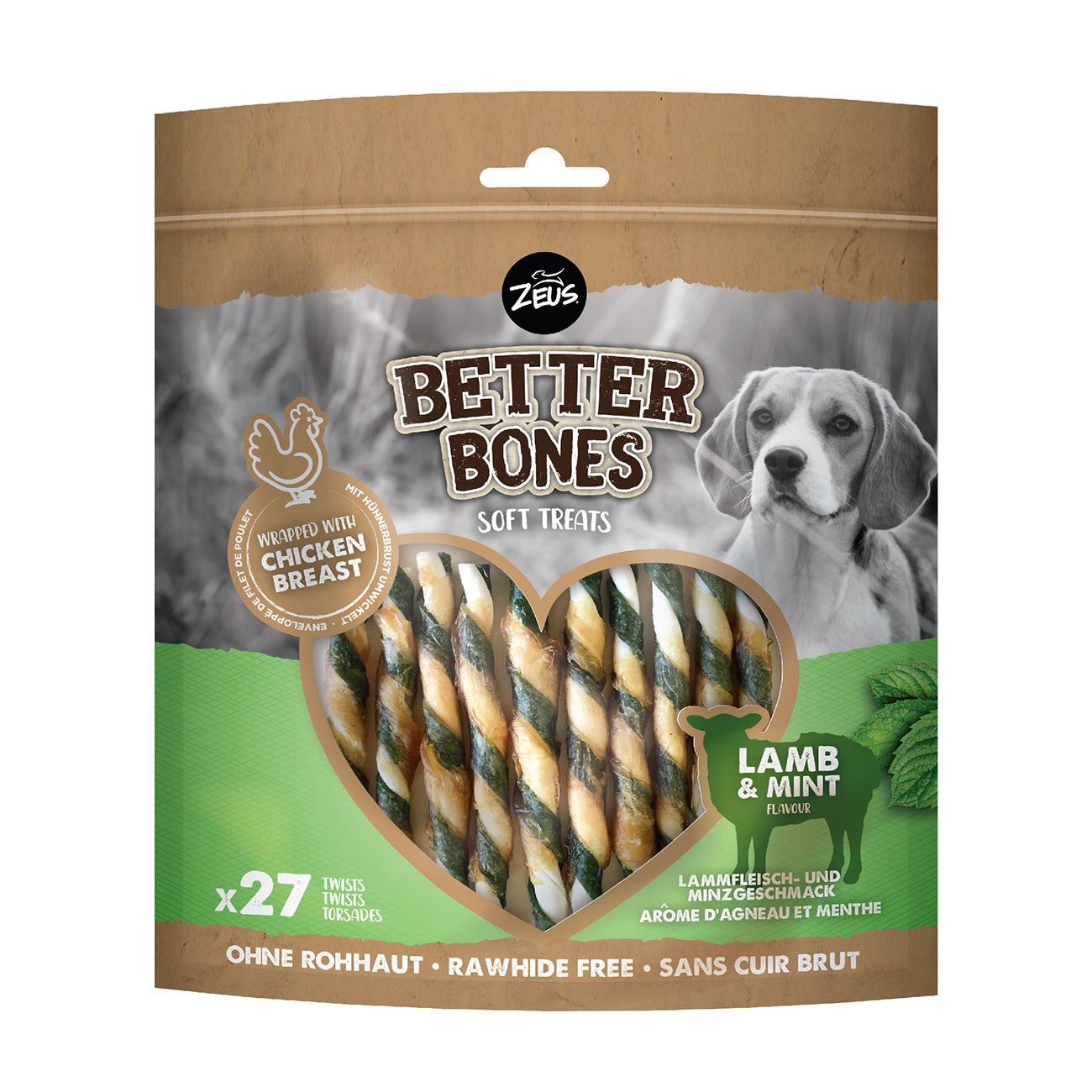 Zeus Better Bones Lamb Twists Wrapped with Chicken 27pk