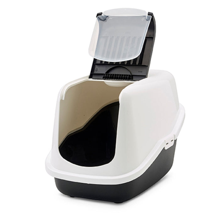 Savic Nestor Cat Toilet Hooded Litter Tray Black