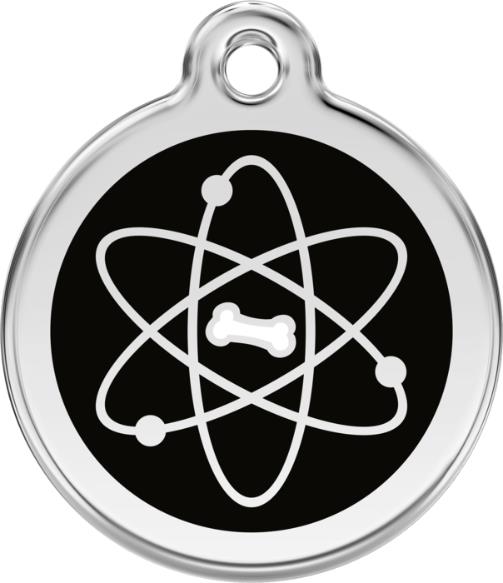 Red Dingo Enamel Dog & Cat ID Tags Atom Black