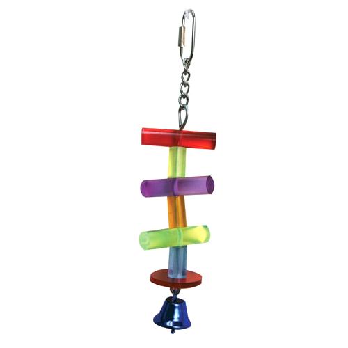 Avi One Bird Toy Acrylic Spillikin Bunch with Bell 20cm