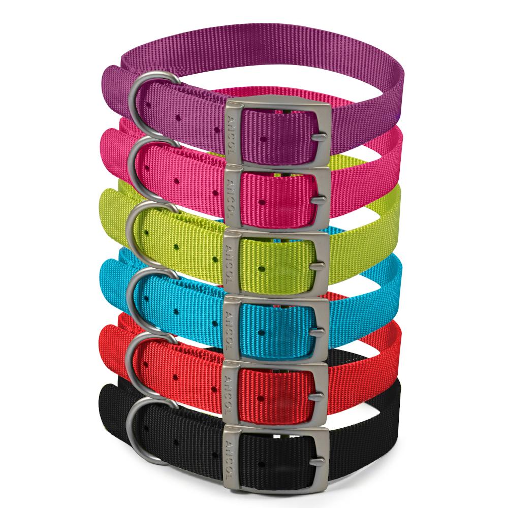 Ancol Viva Dog & Puppy Buckle Collars Nylon Lime 5 Sizes