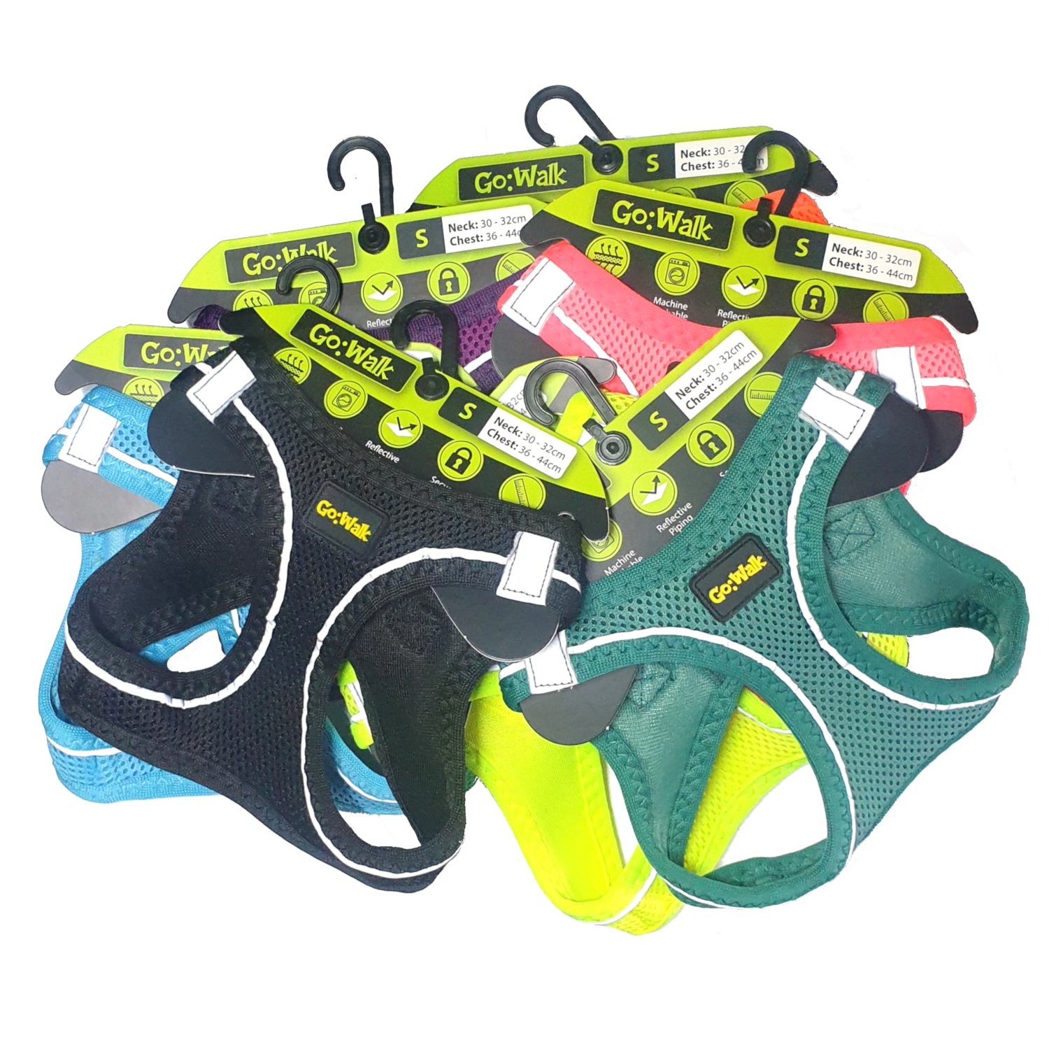 Go WALK Dog Airmesh Harnesses Yellow 5 Sizes