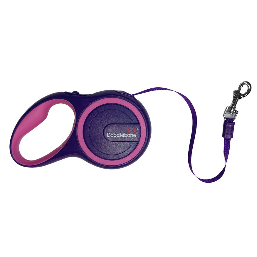 Doodlebone Originals Retractable Dog Leads Violet/Blush 2 Sizes