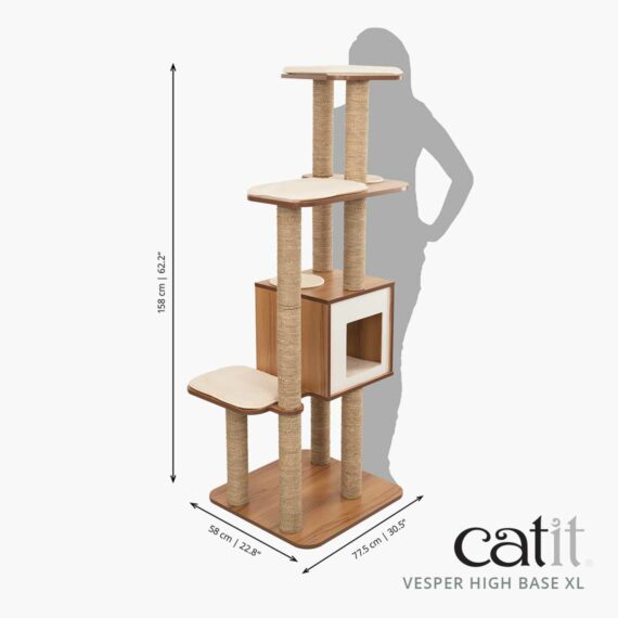 Catit Cat Furniture Vesper High Base XL Walnut