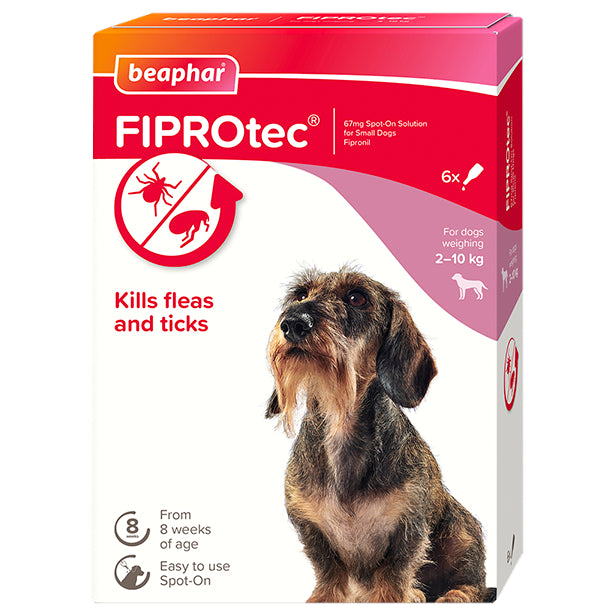 Beaphar Fiprotec Spot On Flea / Tick Treatment Solution for Small Dogs Packs 1/4/6